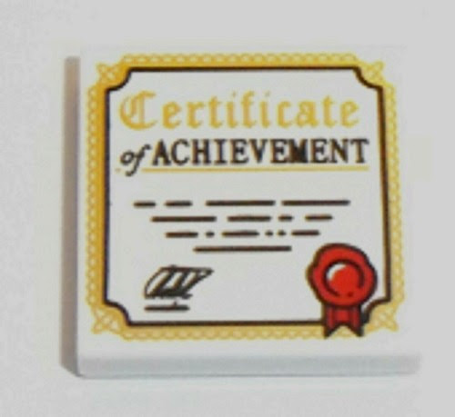 Lego Baukasten Sets Lego Minifig Utensil X 1 White Tile 2 X 2 Certificate Of Achievement Pattern Transparency