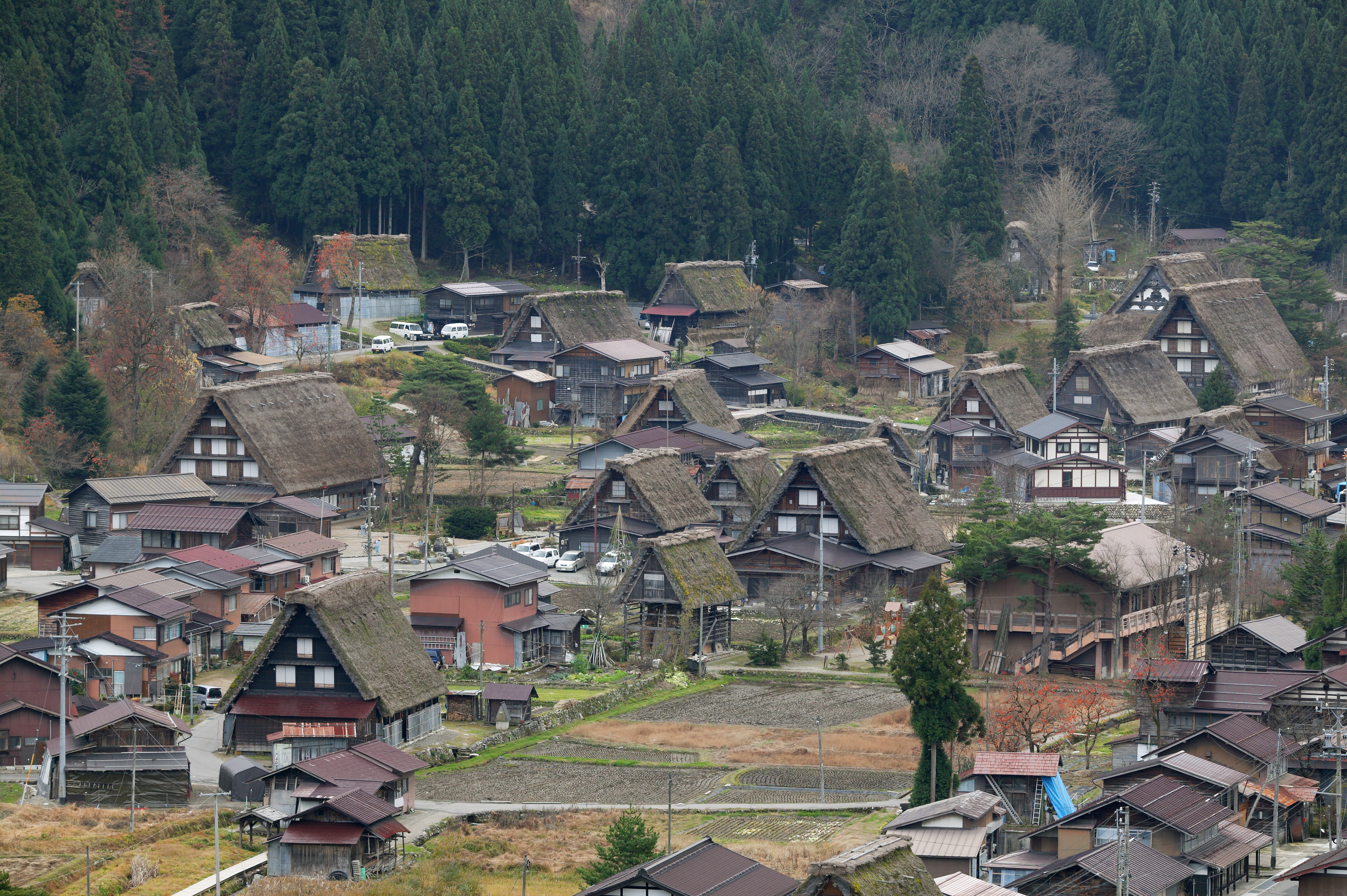 ゆんフリー写真素材集 No 1870 白川郷一望 日本 岐阜