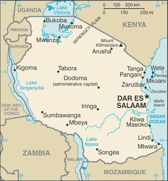Tansania Landkarte Und Beschreibung Der Geographie