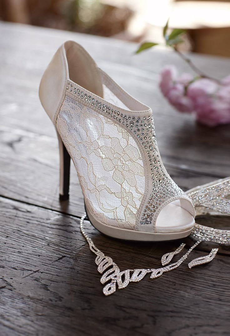 Style Ayael9 is the perfect lace shoe (with just a hint of bling!) for your big day.  davids bridal ... for the bridesmaids