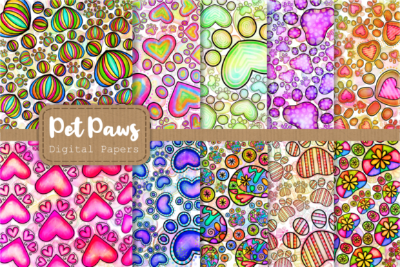 Crella Cute Doodle Paw Print Papers &amp; Overlays Print on Demands Design by
Prawny Compatible with Cameo Silhouette Studio, Cricut and other cutting machines for any crafting projects.