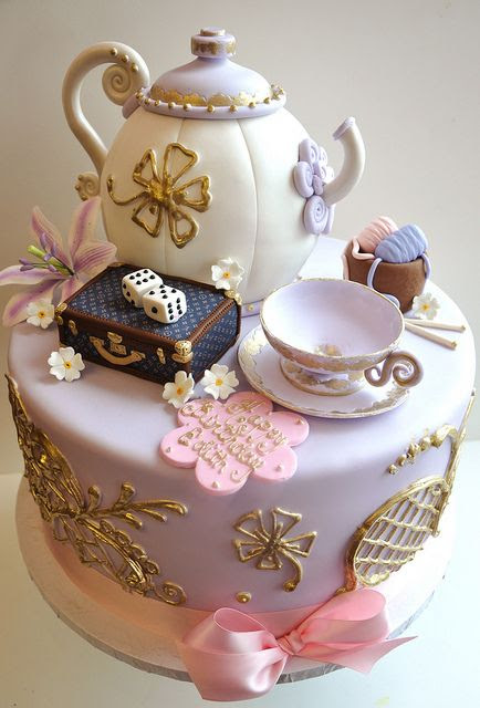 girly cake tea cup tea pot tea party