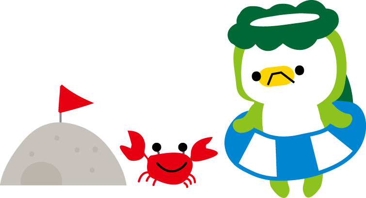 夏のカッパとエコのイラスト 無料イラスト
