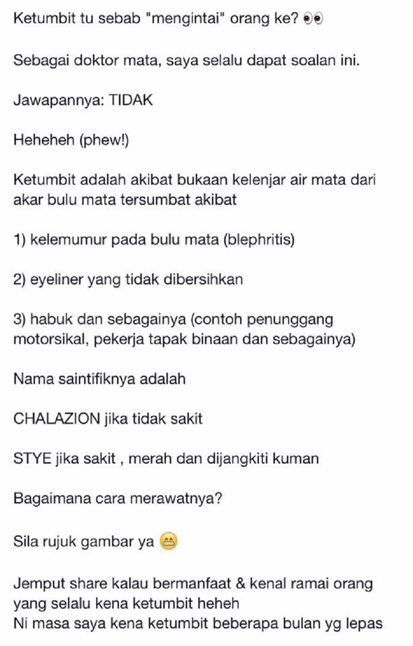 Doktor Ini Kongsi Cara Mudah Merawat Mata Ketumbit Hanya 