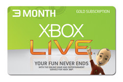 Xbox 360 Live 3 Months Subscription Gold Card