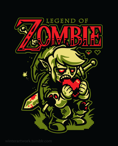 Me Illustration Gaming Zelda Link Nintendo Legend Of Zelda Hyrule Zombie Walking Dead Rupee Winterartwork Splitreason Winterartwork
