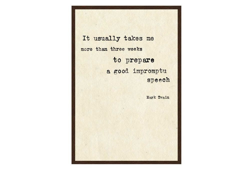 Impromptu Speech - Mark Twain