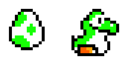 Baby Yoshi And His Egg Pixel Art Maker