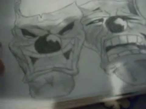 graffiti characters gas mask. graffiti characters step by