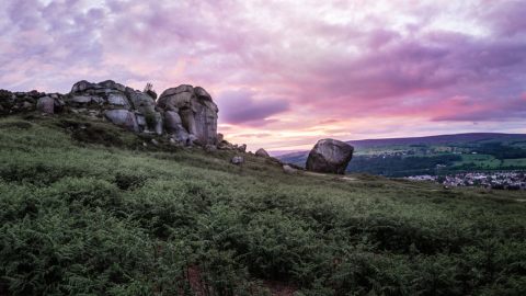 Sunset looking out over Ilkley Moor