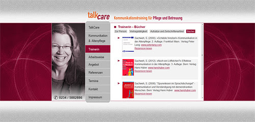 Essener Webdesign-Agentur designbetrieb relauncht www.talkcare.de / Svenja Sachweh