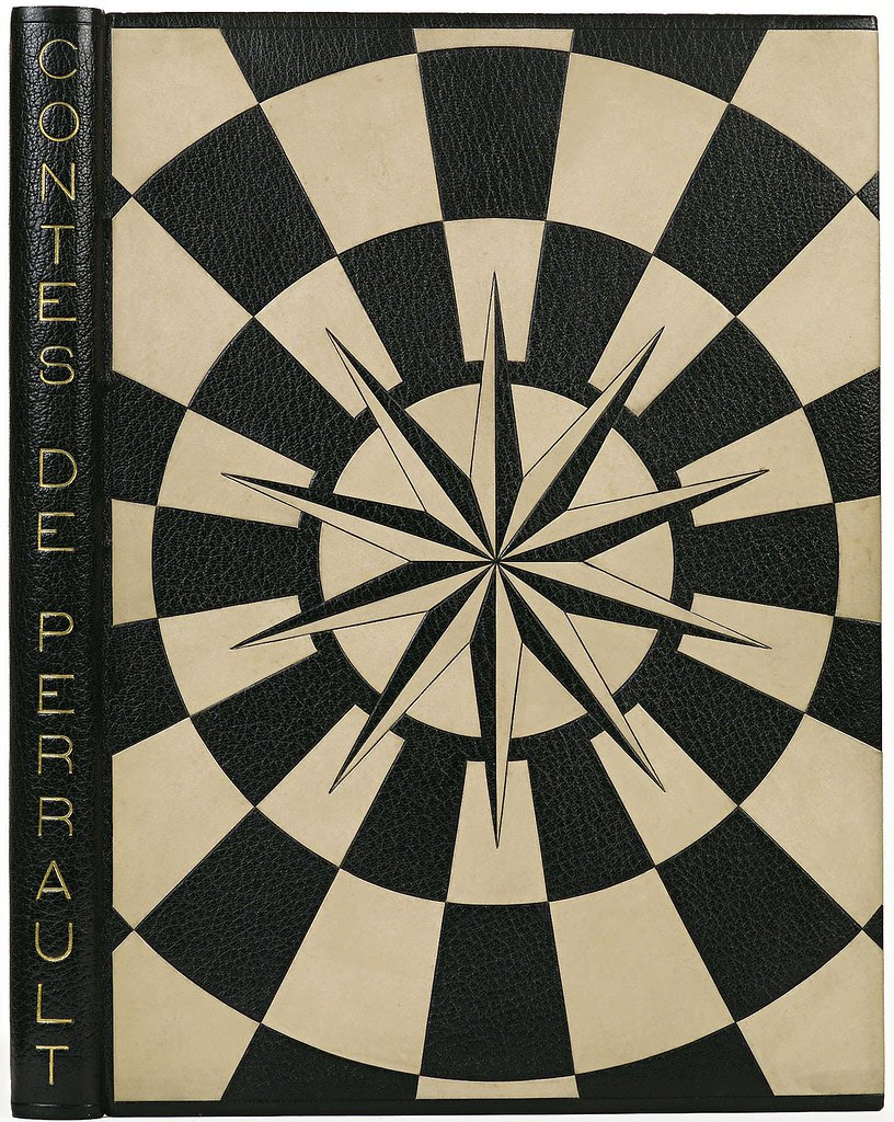 Henri Creuzevault (beige calf and black morocco leather) 'Contes by Charles Perrault' 1950