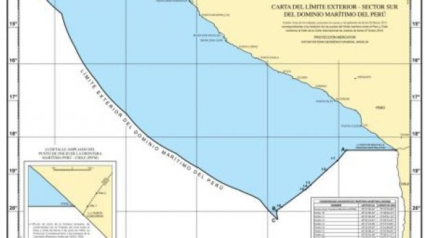 El Gobierno peruano presentó mapa del límite marítimo