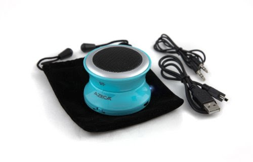 Azeca BT15S-AQ Pop-Up Bluetooth Mini Speaker for Cellphones - Non-Retail Packaging - Aqua