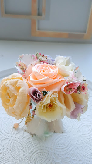 リボンローズの作り方と布で作る花 パーツとして使えます 花づくし 色々なお花を楽しみつくします