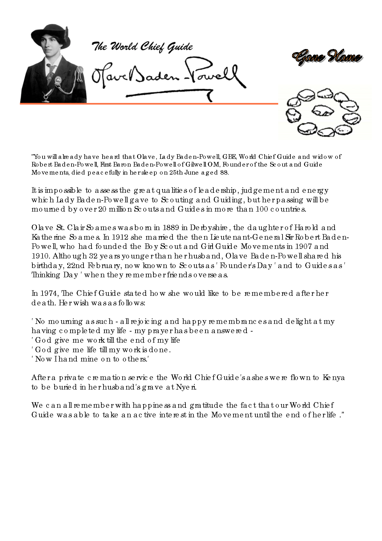 Lady Baden Powell Quotes. QuotesGram