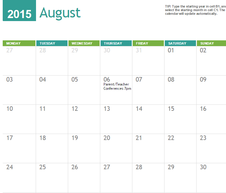 Myexceltemplates Releases 15 Calendar Templates For New Year
