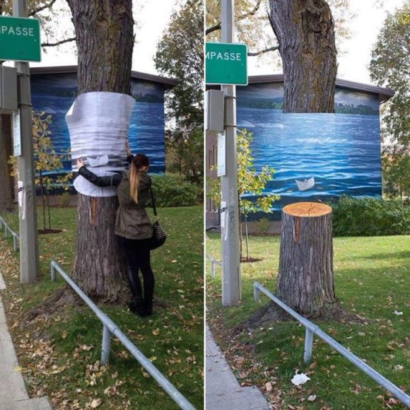 Invisible Tree Optical Illusion