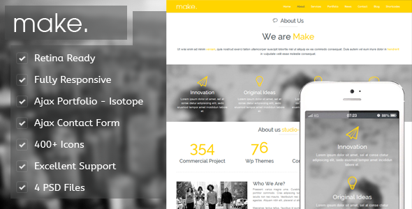 Make - Responsive Parallax Onepage Template - Portfolio Creative