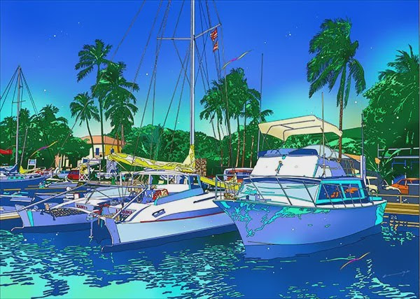 色彩强烈耀眼且张力十足 日本画家铃木英人的绘画作品 版画