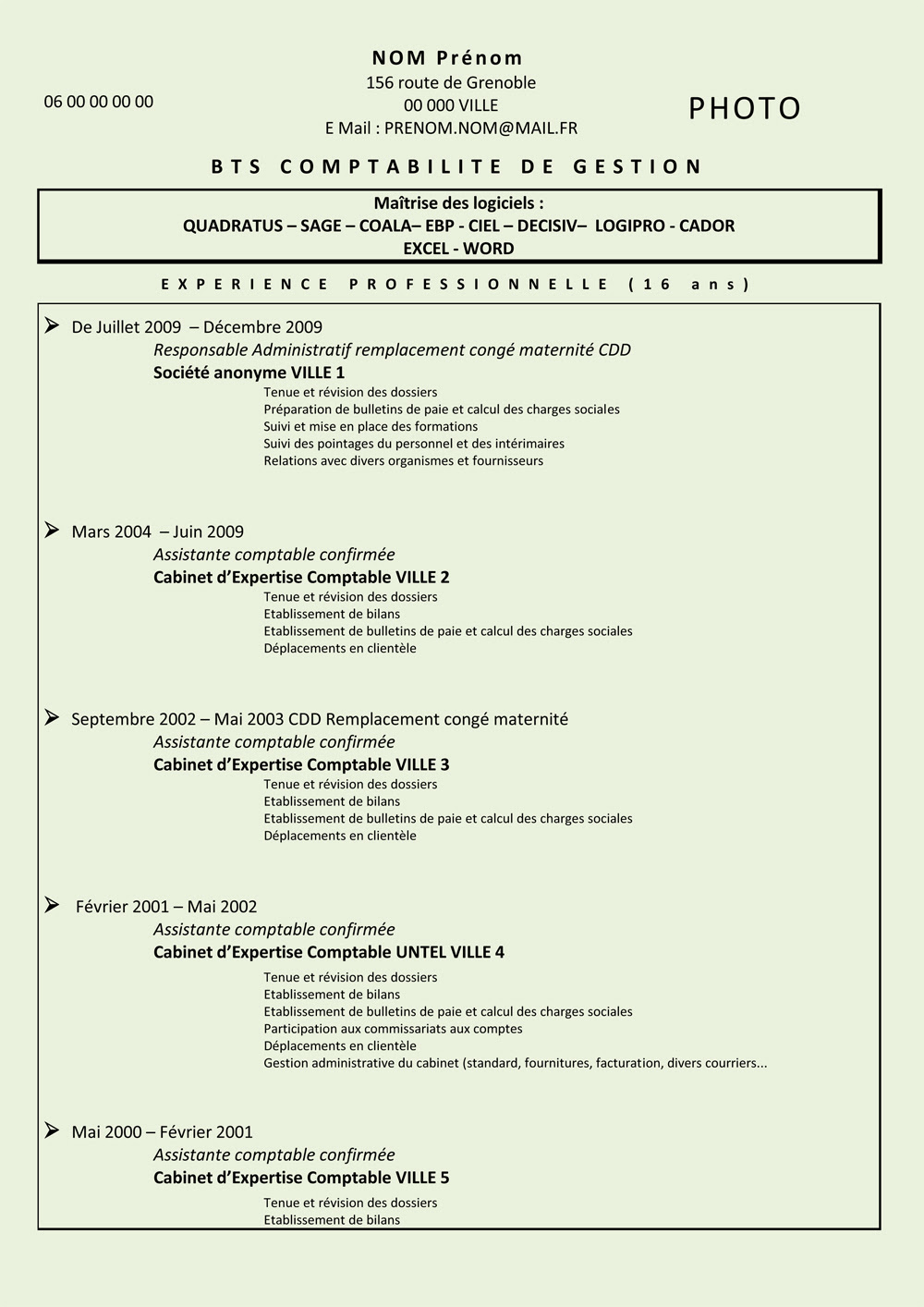 Modèle CV Comptable - Mod7le CV Modèle CV Comptable - Mod7le CV