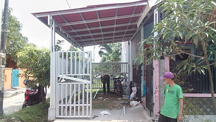 Canopy Baja Ringan dan Pagar Minimalis di Perum Grand Canopy Baja Ringan dan Pagar Minimalis di Perum Grand
