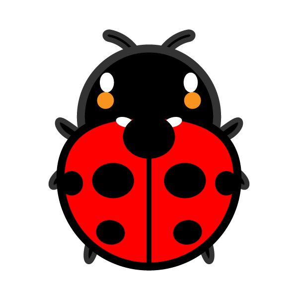 手書き風でかわいいてんとう虫の無料イラスト 商用フリー オイデ43