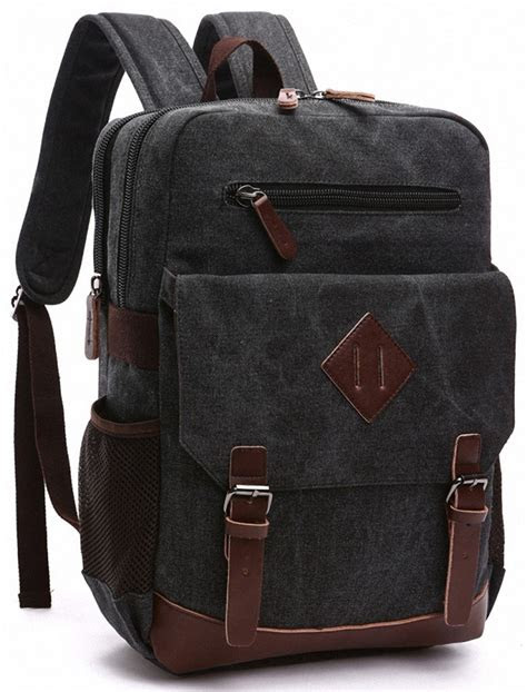 kenox mens large vintage canvas backpack school laptop bag