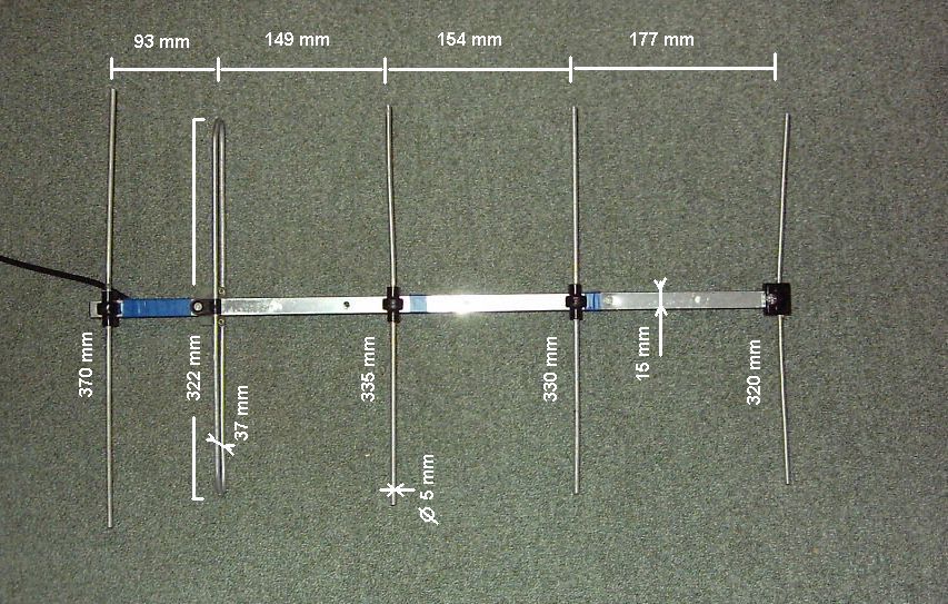 F6HCC antenne UHF 5 éléments