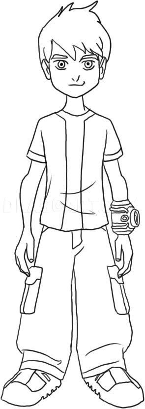 This is what your Ben 10 should look like when you are done drawing him.