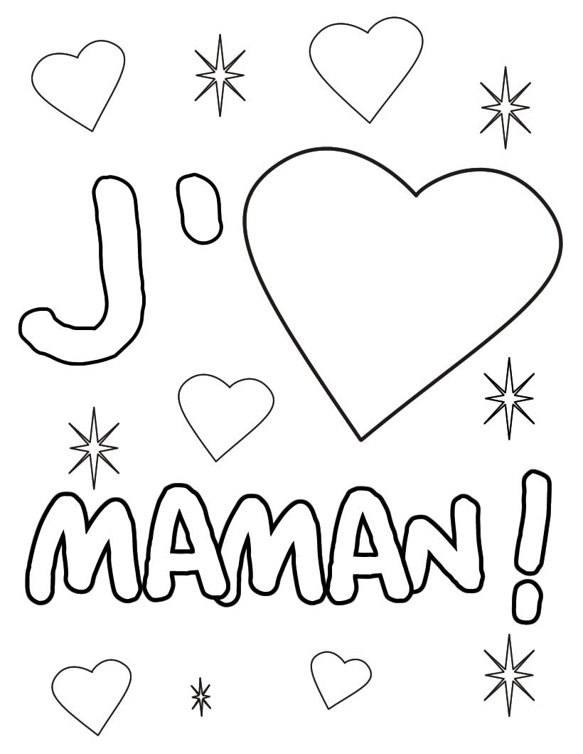 Coloriage J aime Maman