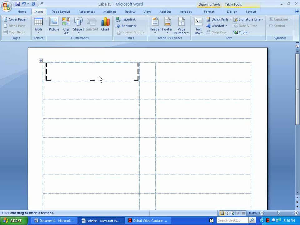 Word 2007--Inserting Picture and Text on Label - YouTube