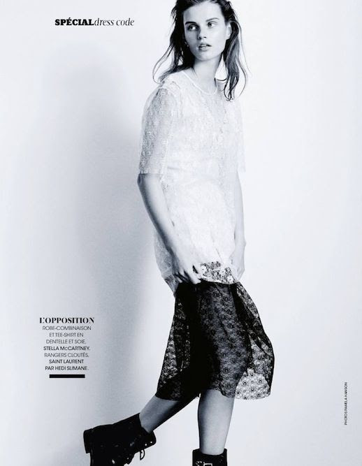 Le Fashion Blog Editorial Lace And Embroidered Goodness Madame Figaro France Belle D'Ajours March 2014 Stella McCartney Sheer Tee Tshirt Black Lace Midi Skirt Saint Laurent Lace Up Boots 3 photo Le-Fashion-Blog-Editorial-Lace-And-Embroidered-Goodness-Madame-Figaro-France-Belle-DAjours-March-2014-3.jpg