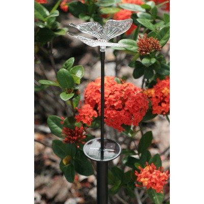 Smart Solar 3054MRM1 Chameleon Solar Stake Light with Butterfly Topper and Color Changing LED