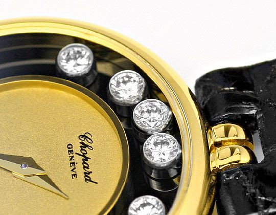 Original-Foto 3, CHOPARD HAPPY DIAMONDS GELBGOLD 18K DAMENUHR NEUZUSTAND, U2179