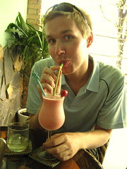 Ben and his pink drink