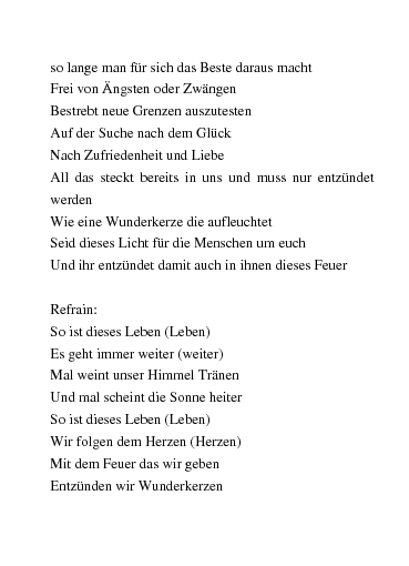 Songtexte Wunderkerzen Von Punkpoet