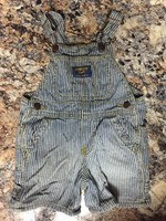 OshKosh B'gosh Baby Boys Short Striped Overalls Size 9 Months