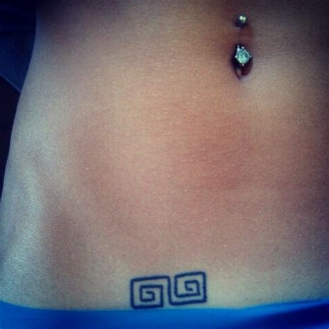 greek meander symbol tattoo belly ring piercings