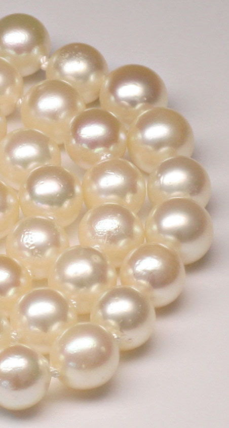 Originalfoto AKOYA PERLENKETTE 7mm WEISSGOLD SCHLOSS MATTIERT 1.150€