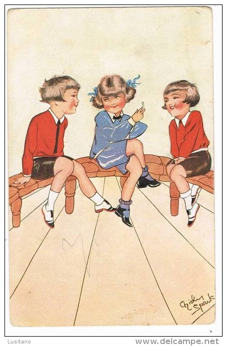Illustrateur Chicky Spark Tabac Cigarette Sigaretta Tabacco Stamp Timbre 1932 ( 2 Scans ) - Spark, Chicky