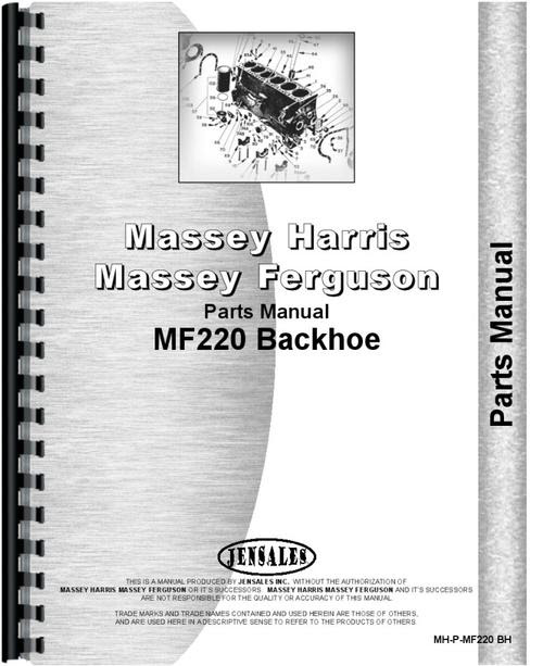 Massey Ferguson 2 Backhoe Attachment Parts Manual