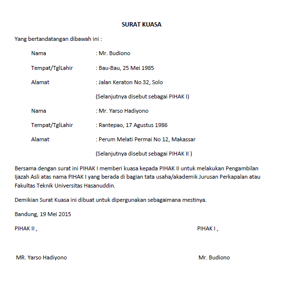 Surat Kuasa Lengkap Untuk Berbagai Keperluan - seruni.id