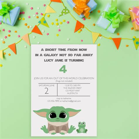  baby yoda birthday invitation printable birthday invitation etsy uk