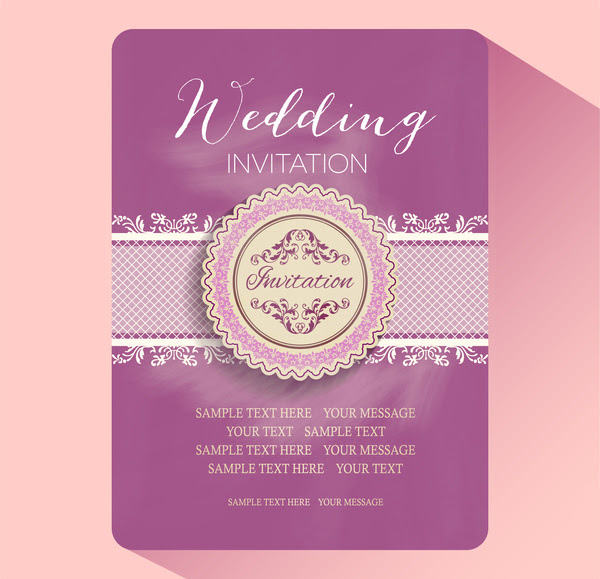 Editable wedding invitations free vector download (3
