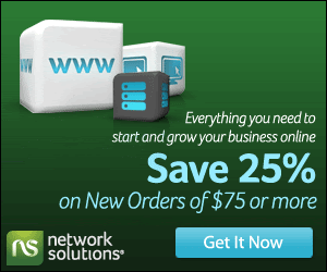 25% off New Orders of $75+ at Network Solutions®