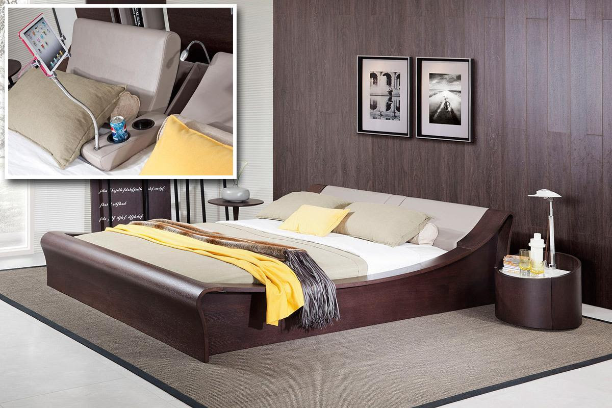 Modrest Geneva Contemporary Brown Oak & Grey Bedroom Set