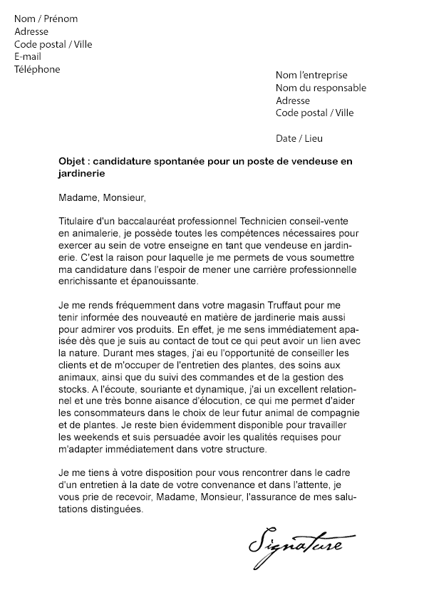 Lettre de motivation animalerie débutant - laboite-cv.fr
