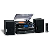 Jensen JTA-980B 3-Speed Turntable with 2 CD, AM/FM, and Cassette Record Vinyl Records