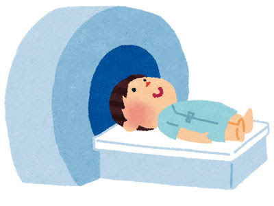 無料素材 Mriに入った男性患者を描いたイラスト 医療や健康診断のデザインに